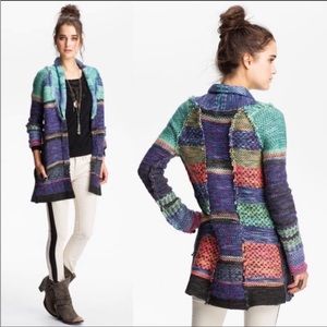 Free People 'Kryptonite' patchwork knit cardigan